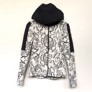 TONIA DEBELLIS Ski Hooded Sweater/Jacket Black and White Small